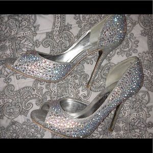 Silver studded heels